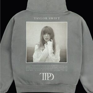 Taylor Swift TTPD The Tortured Poets Department Gray Hoodie, NEW, Size L